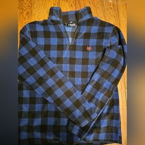 Chaps Men's Fleece Flannel 1/4 Zip Jacket Sz L
